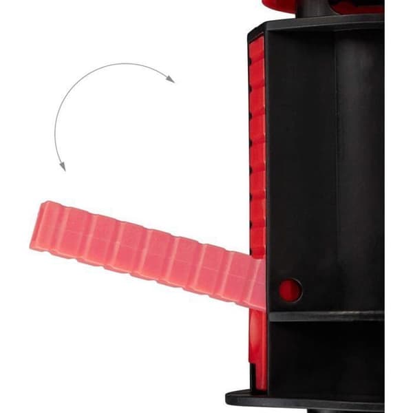 Black base, parasol holder, screw support, ground sleeve, diameter 19-32 mm, camping, beach, red