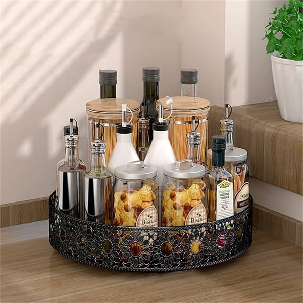 Rotating Storage Shelf, Round Table Storage Rack, Suitable for Use in Cabinets, etc.