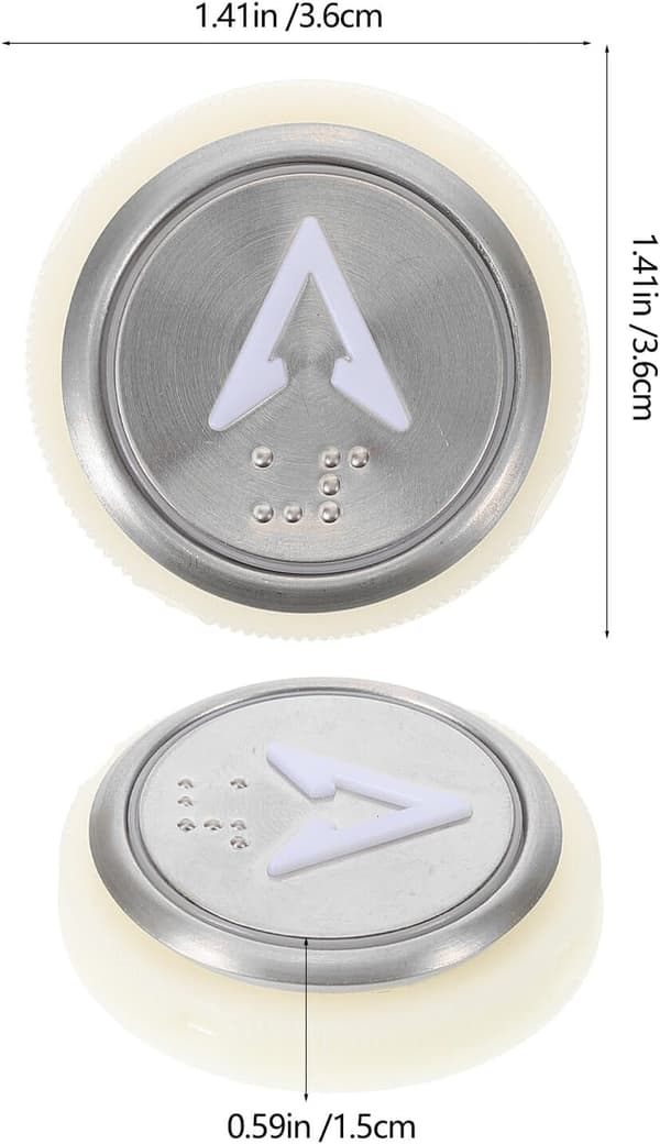 Stainless Steel Elevator Buttons, Round Up and Down Arrows, Suitable