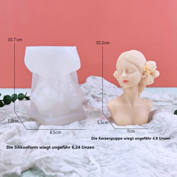 3D silikon stearinlysform 3D silikon stearinlysform for kvinne, hjemmelaget kunsthodeform