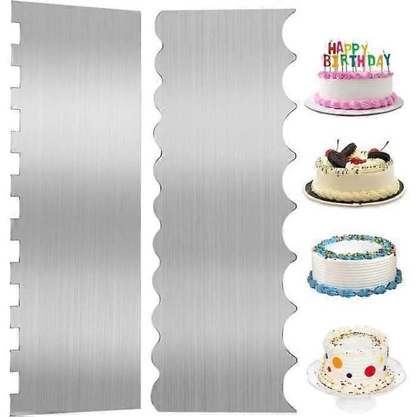 Cake Scraper, Stainless Steel Cake Smoother, Cake Edge Scraper, Double-Sided Cake Spatulas, for Buttercream