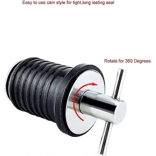 Adjustable Marine Drain Plug, Rubber Drain Plug with 304 Stainless Steel Handle Boat Drain Plug Fit
