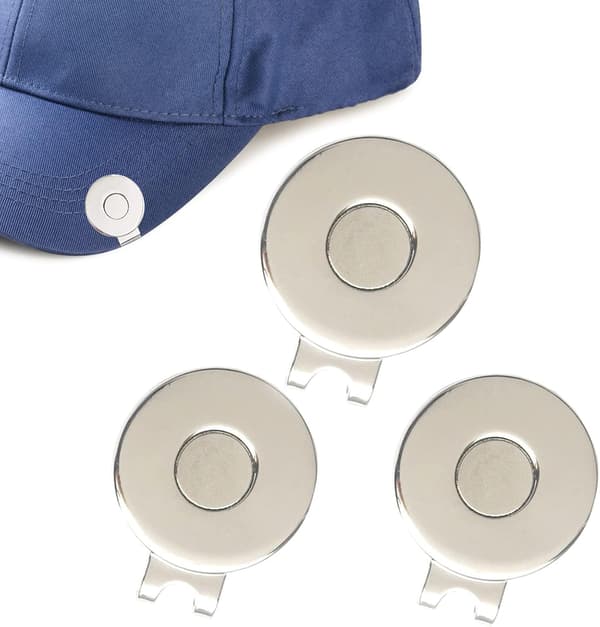 3 stk golfkasketklemmer, golfhatteklemmer, golfboldhatteklemme, magnetisk