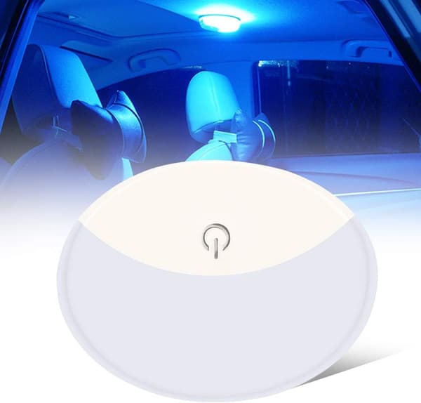 Hvit/isblå lys bil taklamper USB oppladbar, Wi