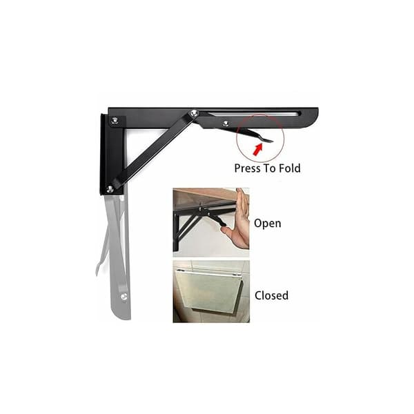 Metal Stand White? Foldable Wall Bracket 2 pcs Max Weight approx. 60 kg (excl. shelves and screws)