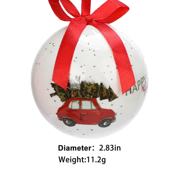 Julekule Ornament for Juletreet, 2,8 Tommer Multi-stil Julelys Pære Ornament Juletre Ornament Tre Kjole Familie Fest Jule Ornament M