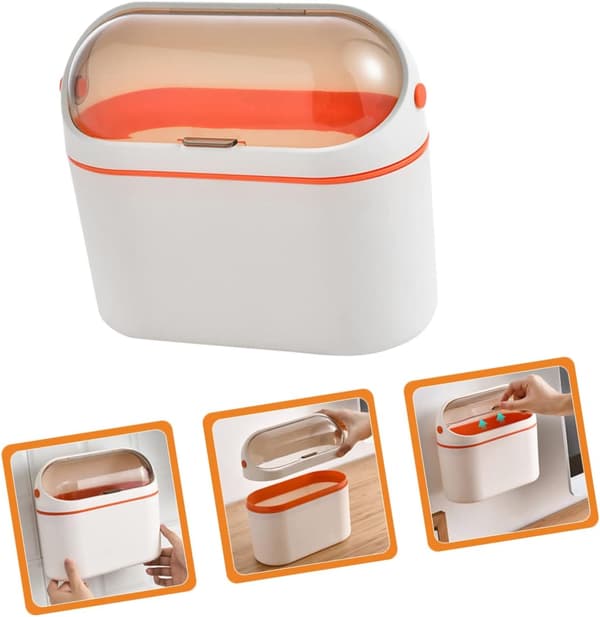 Wall-mounted Trash Can Small Kitchen Compost Bin Modern Lid Compact