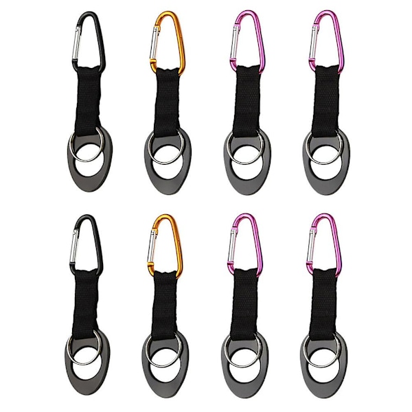 8 st Swing Set Fästen Karabiner Vattenflaska Spänne Vattenflaska Bärar Clip Kanne Hängande Spännen Vattenflaska Hållare Blandade Färger 15X4X0.5CM
