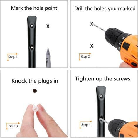 Garage Hooks, Set of 6 Storage Hooks, 10 cm Tool Hooks for Garden Tools, Wall Mounted Hooks, 25 kg Load Capacity