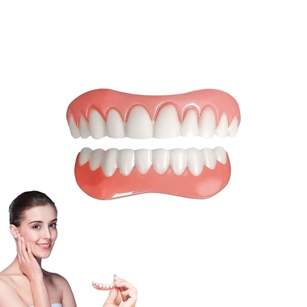 2pcs Silicone Reline Kit, Nature and Comfortable, Teeth Veneers for Men and Women(Upper teeth set)Instant Smile Upper Veneer