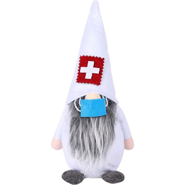 Handgjorda Jultomtar, Karantän Tomte Plyschdockor Svensk Jultomte Dekoration, Nordisk Elf Sjuksköterska Sjuksköterska Ornament Jul Hem Dekoration Presenter