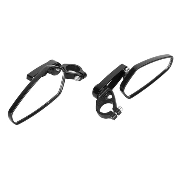 2 PCS Motorcycle Handlebar Side Mirrors High Definition Clear View Aluminum Black