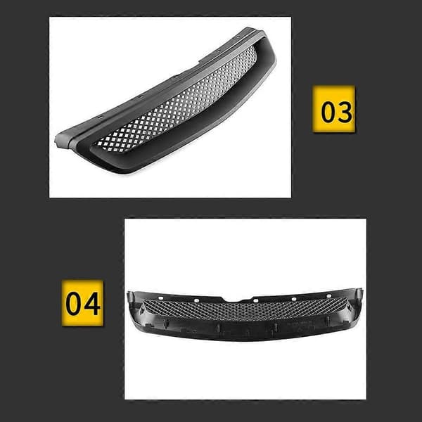 Matt Svart Front Grill Mesh Grill for 1999-2000