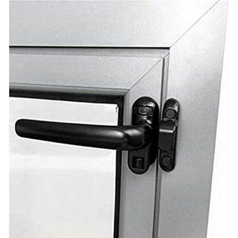 Lockable handle for door and window, window lock in black, Starlight brand.