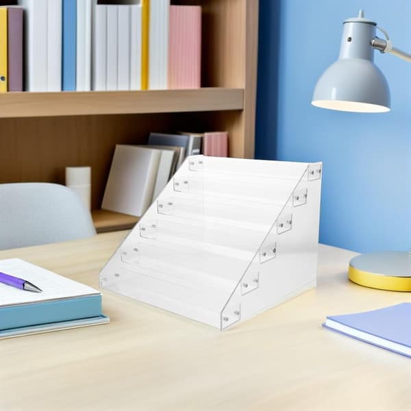 6-Tier Acrylic Shelf for Cards, Solid Stable Structure, Versatile Display for Collectible Cards, Multifunctional for Desktop