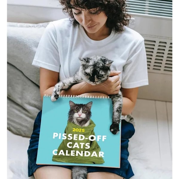 2025 Pissed-Off Cats Kalender - Rolig, Kaxig Gåva för Kattälskare - 12-Månadersplanerare för Skämtpresent, 2025 Kalender