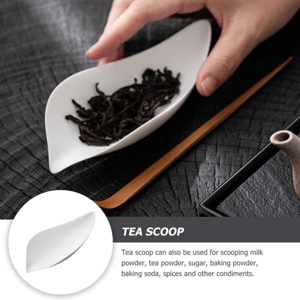 Ceramic Tea Scoop White Portable Multifunctional Tea Scoop with Creative Design Practical