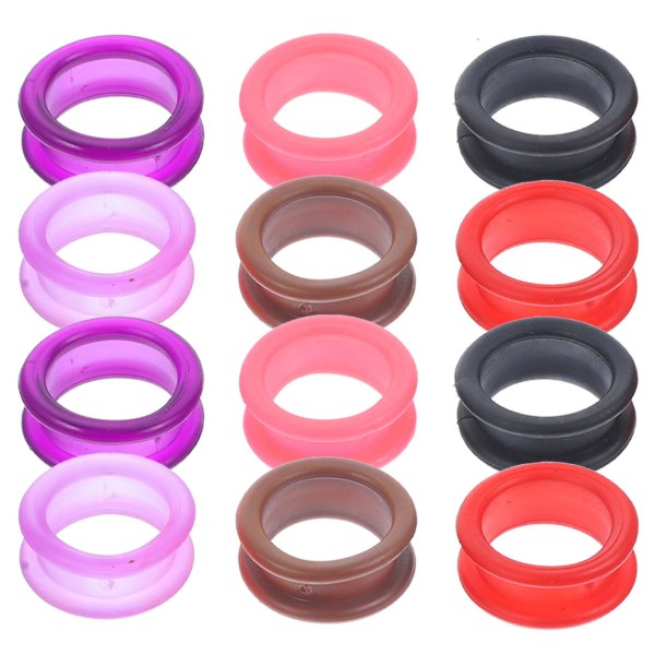 12 st Sax Silikon Fingerringar Grooming Saxringar Hårsax Styling Saxtillbehör Blandade Färger 2,5X2,5CM Assorted Color 2.5X2.5CM