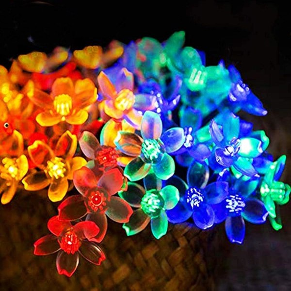 Solar Fairy Lights Outdoor Flowers, 6,5m 30 LEDs Fairy Lights Solar Outdoor 8 Modes Ip65 Waterproof Led Fairy Lights Fargerike For Hage Balkong Terra