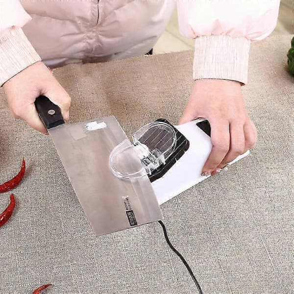 Electric Knife Sharpener in Fine Grinding Open Edge Electric Sharpening Stone Kitchen Utensils Portable Double-Sided Quick Sharpener