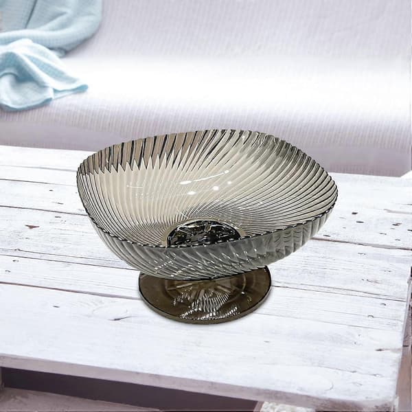 Black fruit bowl with pedestal and drain, large kitchen colander and table decoration