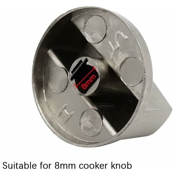 4 stk. komfurknapper 8 mm universelle sølvfarvede metalknapper erstatningsknapper til gaskomfur og kogeplade