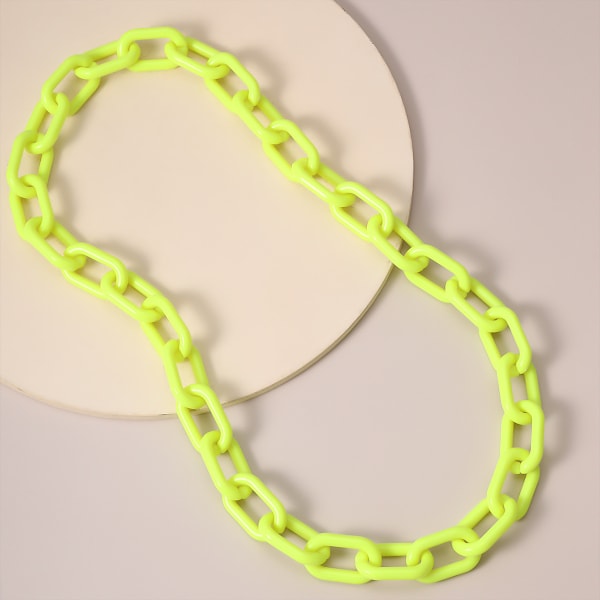 Kvinders og pigers lange mode akrylkædehalskæde tyk hiphop halskæde gave (grøn)