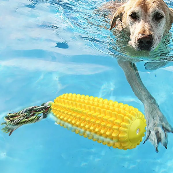 Hunde-pipelyd leketøy for hunder, mais tyggeleketøy, med sterk tau maisformet hundetannbørste