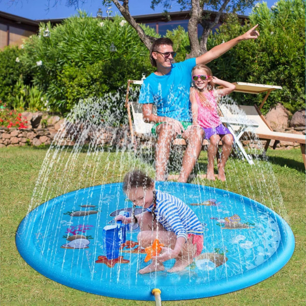 Vedenroiskematto lasten leluille, lasten vesimatto roiskealta outdoor-peli lapsille puutarhan sprinkleri tytöille ja pojille puutarhassa ja lapsille