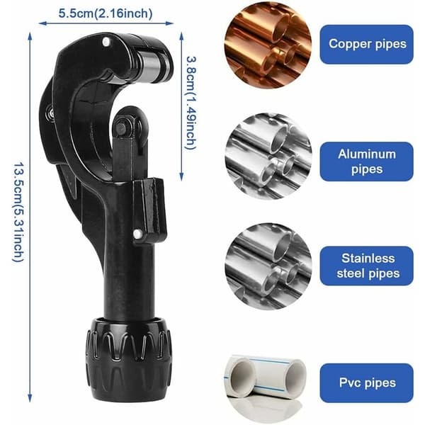 Kobberrørskutter 3-35mm Rustfritt stålrørskutter egnet for Triomphe PVC, aluminium, kobber og stålrør
