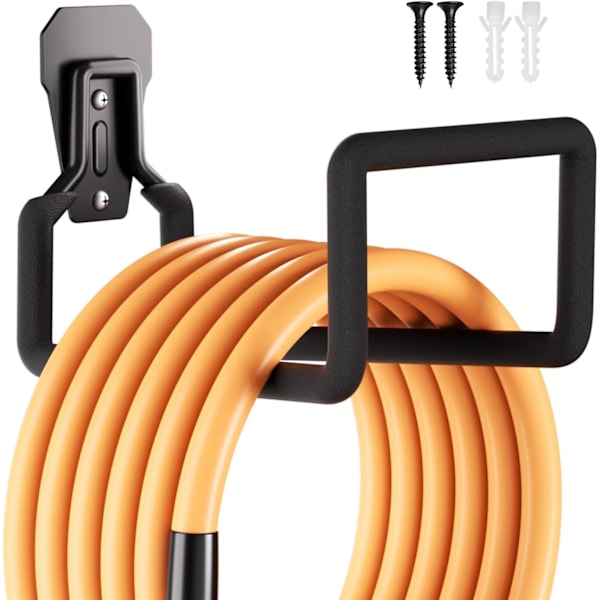 1 stk Hage Slangeholder Veggmontert, Heavy Duty Vann Slange Henger for Garasje Utenfor, Metall Slange Spoler Slange Stativ Slange Krok