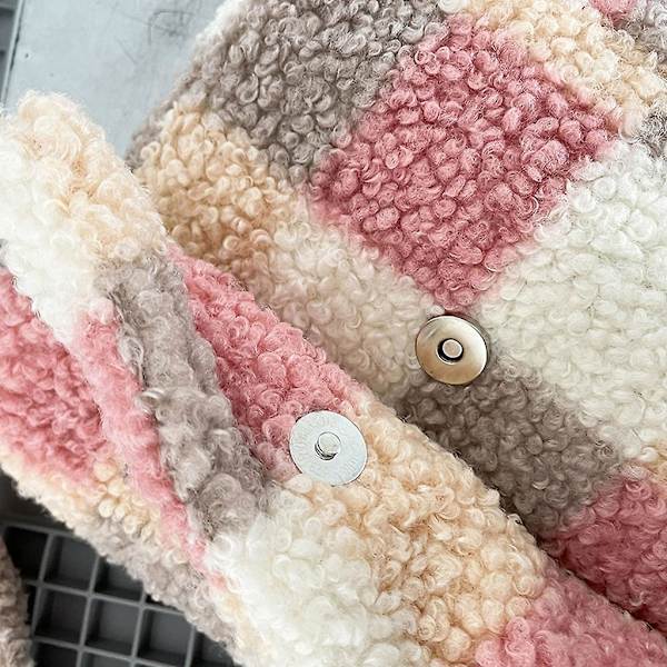 Söt Rutig Axelväska för Kvinnor Liten Handväska Mode Shopping Dejtväska Rosa