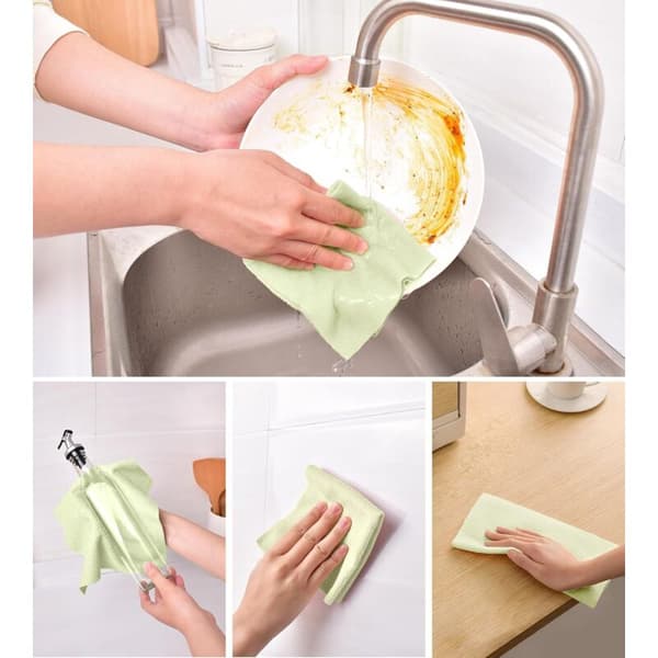 Microfiber Cleaning Cloth Roll, Reusable, Lint-Free, Washable, 20 Sheets for Kitchen