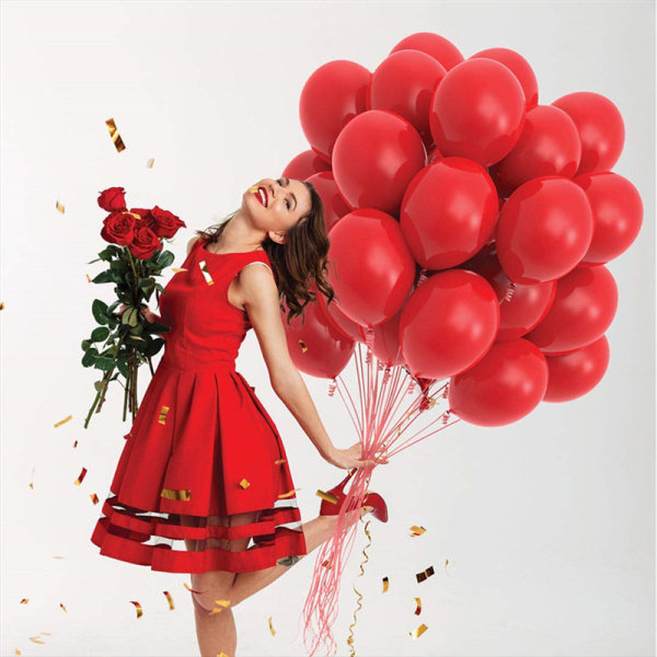 Röda ballonger Röda latex festballonger Helium Kvalitet för födelsedag Examen Baby Shower Alla hjärtans jul Bröllop P