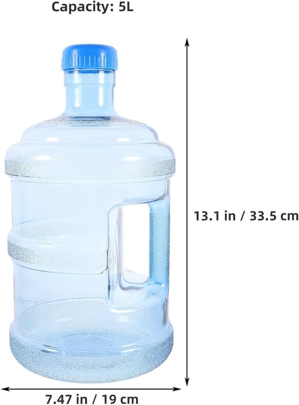 Portable 5L Thickened PC Water Container with Handle Large Capacity Pure Water Bucket