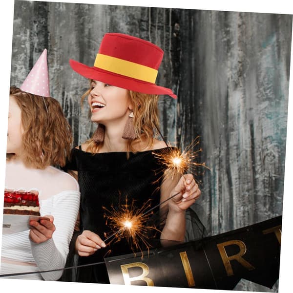 Scene Performance Hat, Allsidig Rekvisitt for Jule- og Halloweenfester, Stilig Hatt med Flat Brem