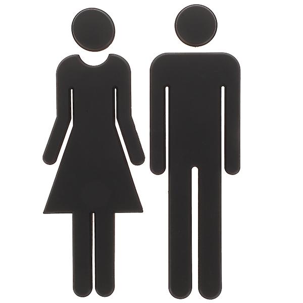 1 Par Toalett Identifieringsskyltar Män Kvinnor Badrumsskyltar Badrumsidentifieringsskyltar Svart 20X7X0.4CM