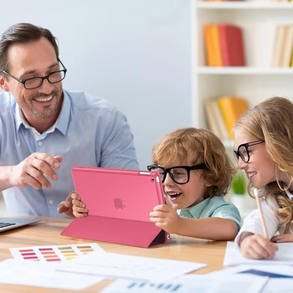 iPad 9:e/8:e/7:e generationen 10,2 tums fodral 2021 2020 2019, Slimmat lätt skyddsfodral Smart Cover - Melonrosa