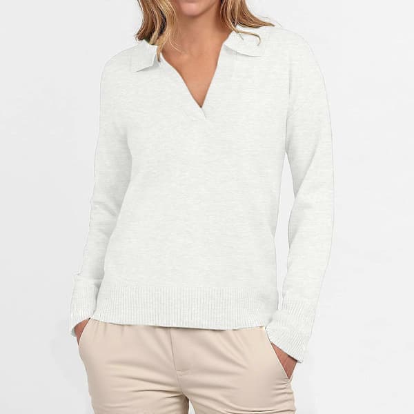 Dam Polo Hals Långärmad Basic Stickad Tröja Khaki L L Khaki