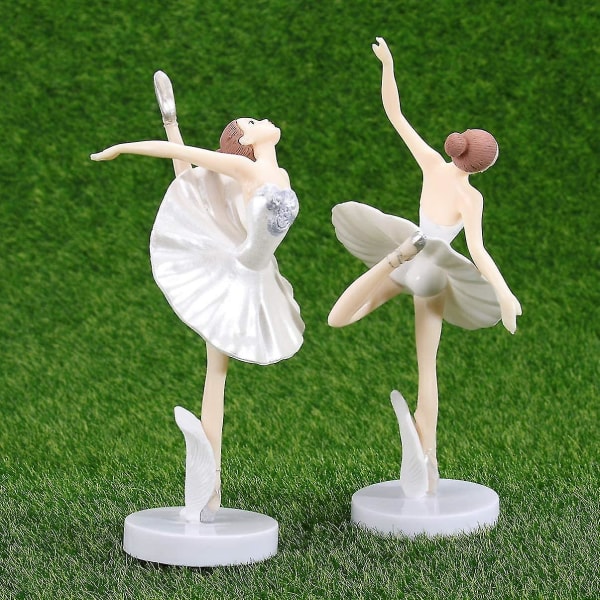 Ballerina Figurer Pynt Balletdanser Kage Toppers Ballerina Fødselsdagskage Dekoration Party Favors Gaver Til Dansere 3stk Hvid