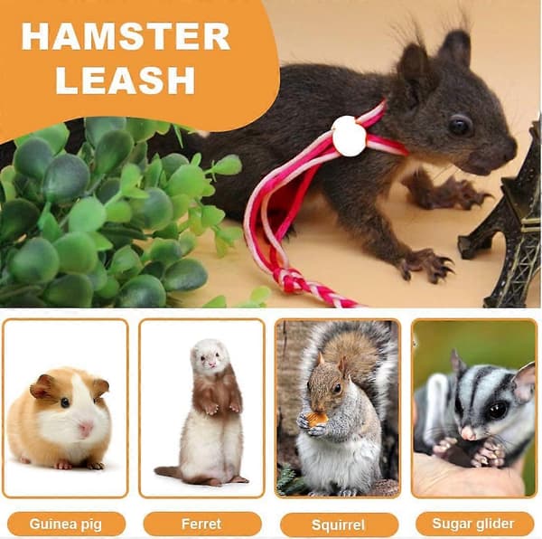 2-pak marsvinssele til hamster, nylon kæledyrssnor