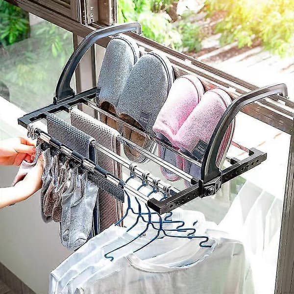 40 cm window hook, clothes hanger for window, shoe rack, balcony windowsill, hanging air dryer