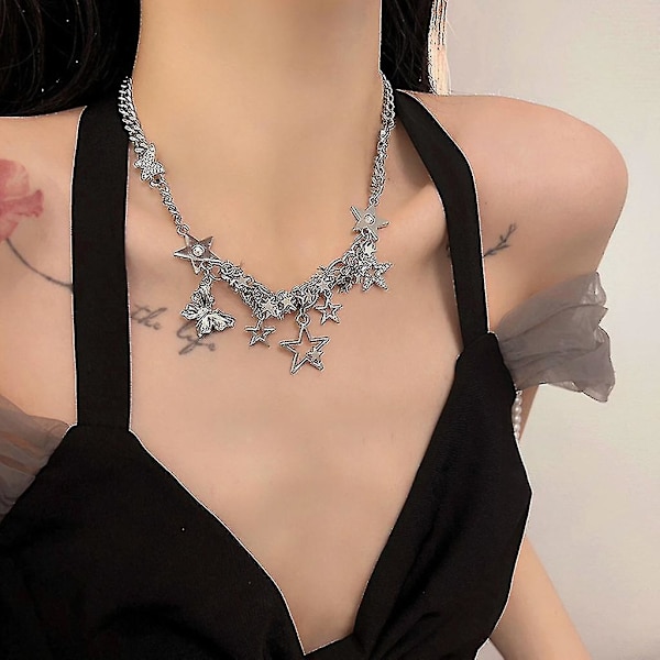 Kylmä Y2k Solisluun Ketju Retro Persoonallisuus Perhonen Choker Kaulakoru Korut