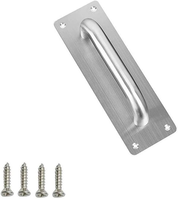 Sliding Door Handle, Exterior Gate Handle Push Door Handle Backplate Stainless Steel Handle with Backplate, Push Door Handle