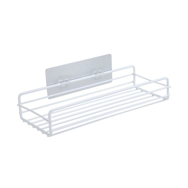 Long shelf (white) + patch, shower glue without drilling
