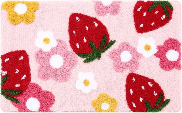 (Rosa, 45x65cm) Baderomsmatte sklisikker absorberende vaskbar dørmatte
