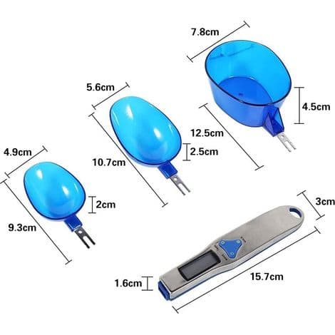 Electronic Measuring Spoon Kitchen Scale, 0.1-500g Precision, LCD Digital Display, Kitchen and Lab Use, 3 Interchangeable Spoons