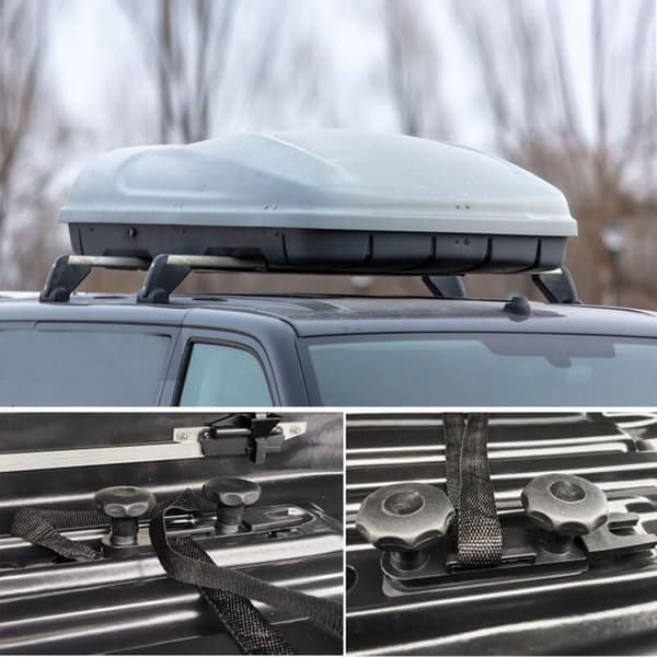 4-pack takboxmonteringsfästen U-formad väggmontering Universal takboxmonteringssats - med 8 kraftiga låsmuttrar och 2 remmar