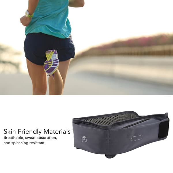 Running Belt Multiple Pockets Jogging Waist Pack 60-85cm Adjustable Comfortable for Outdoor Use
