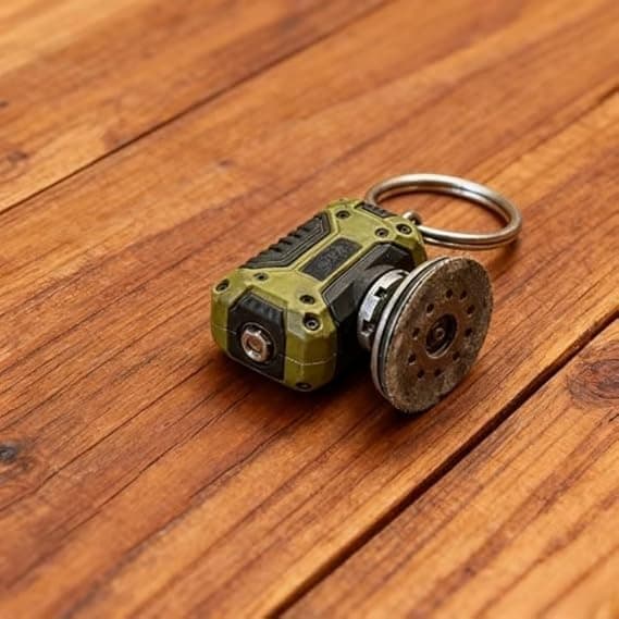 Mini Angle Grinder Keychain, Polished Replica Tool Keychain, Decorative Accessory, Tough Gift for Dads and Tool Lovers [Ho]